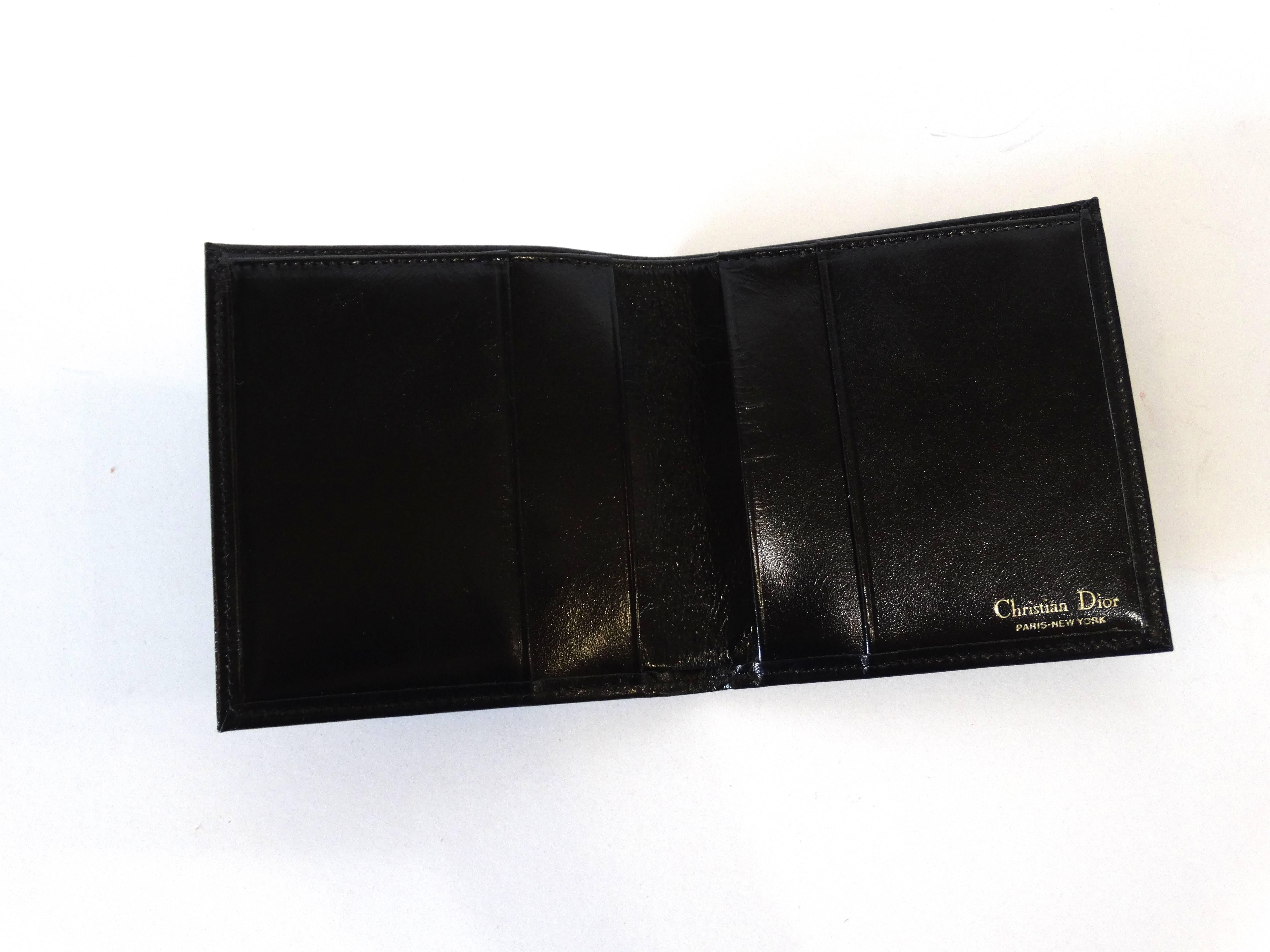 1990s Christian Dior Black Leather Biofold Wallet In New Condition In Scottsdale, AZ