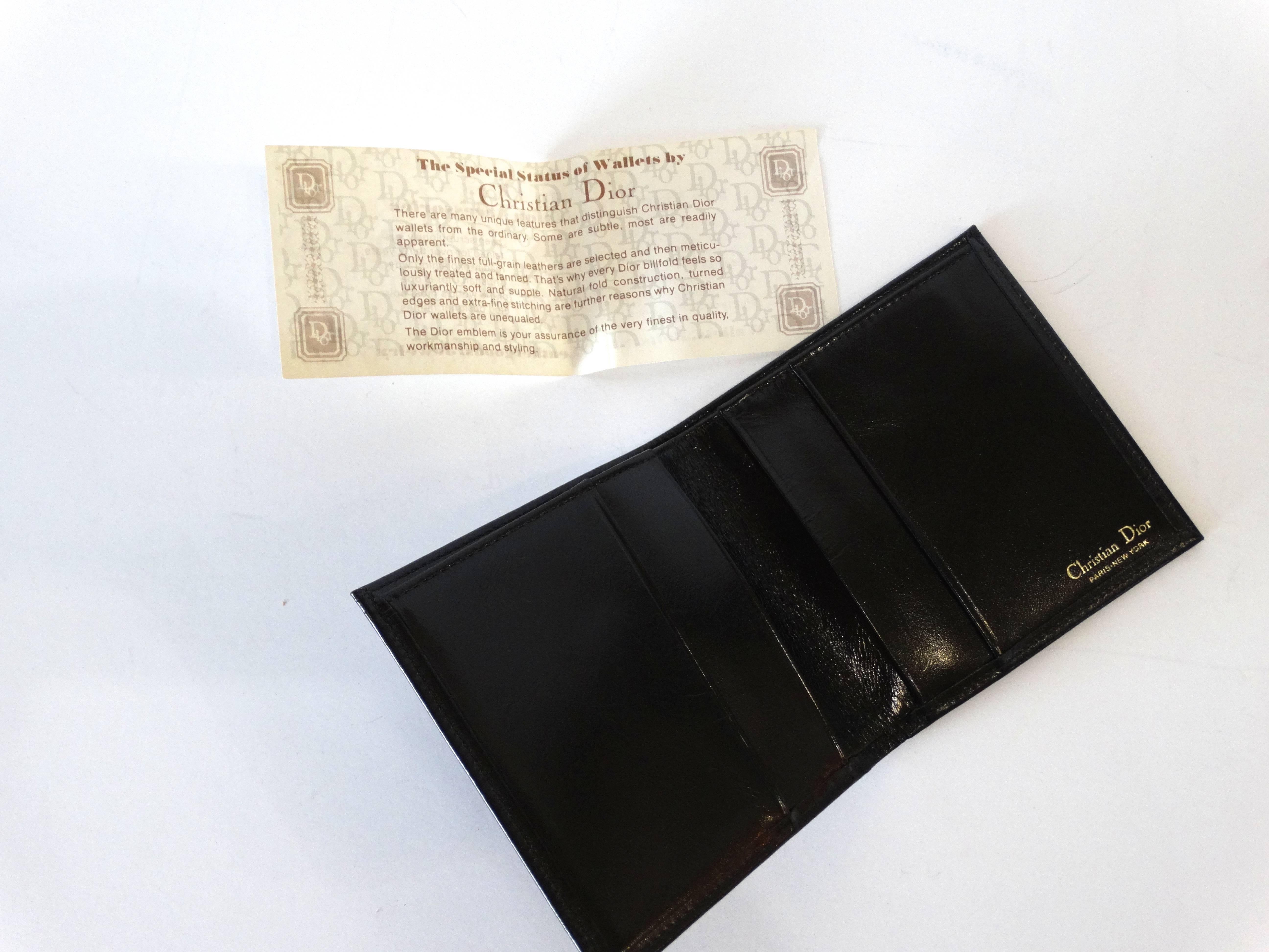 1990s Christian Dior Black Leather Biofold Wallet 2