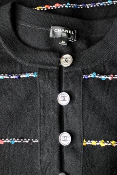 Chanel Black Multicolor Cashmere Métiers d'Art Paris-Dakar Shift Mini Dress