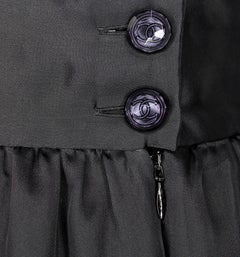 Chanel Sheer Black Archival Silk Maxi Skirt