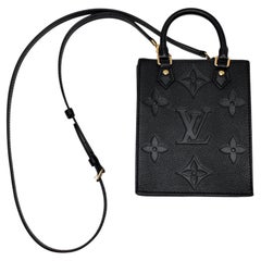 Louis Vuitton Black Petit Sac Plat Monogram Empreinte Leather Mini Bag