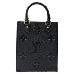 Louis Vuitton Black Petit Sac Plat Monogram Empreinte Leather Mini Bag