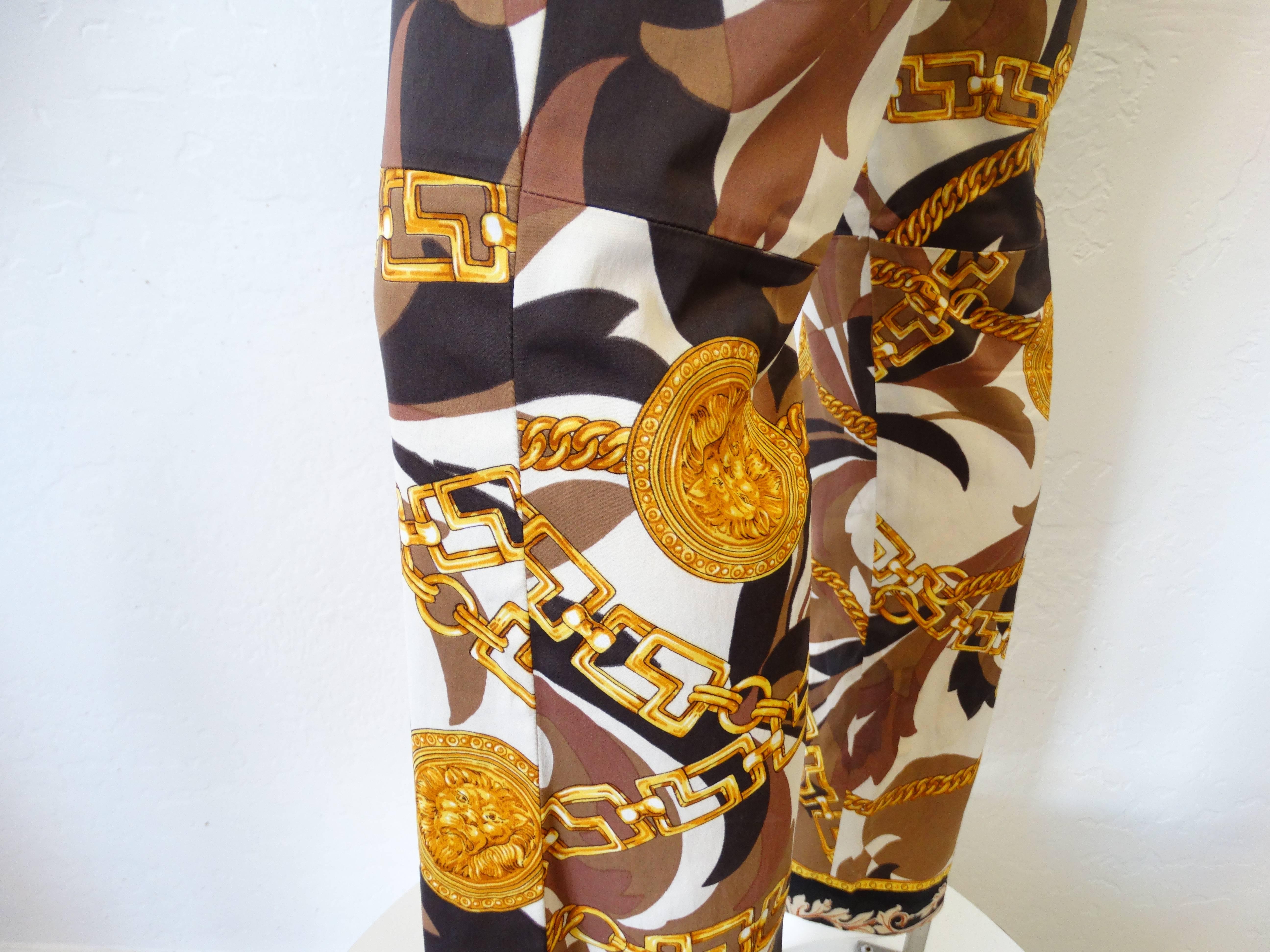 1980s Gianni Versace Lion & Medusa Head Printed Trouser Pants   3