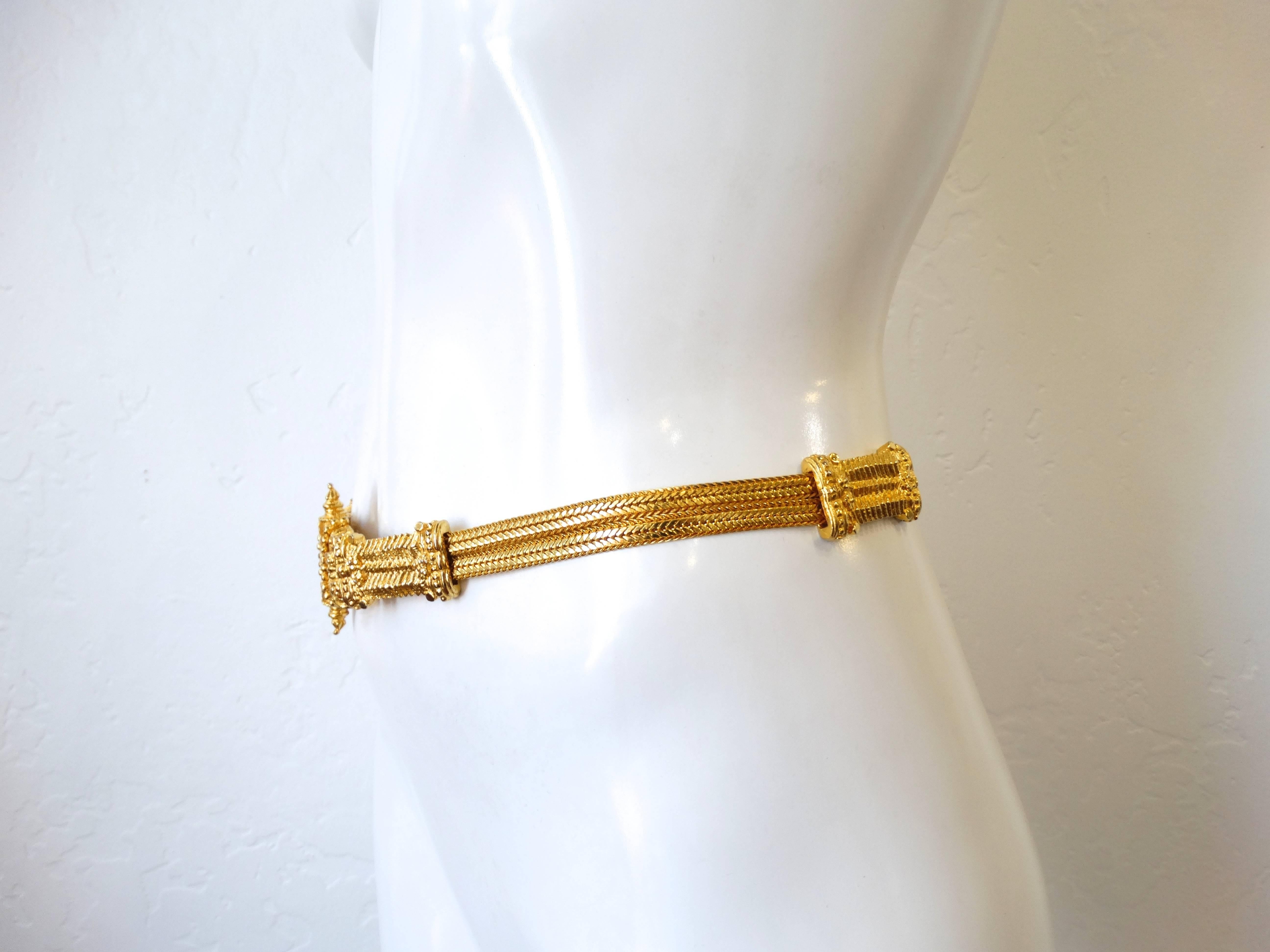 1980s Judith Leiber  Tribal Gold Rope Chain Belt In Excellent Condition In Scottsdale, AZ