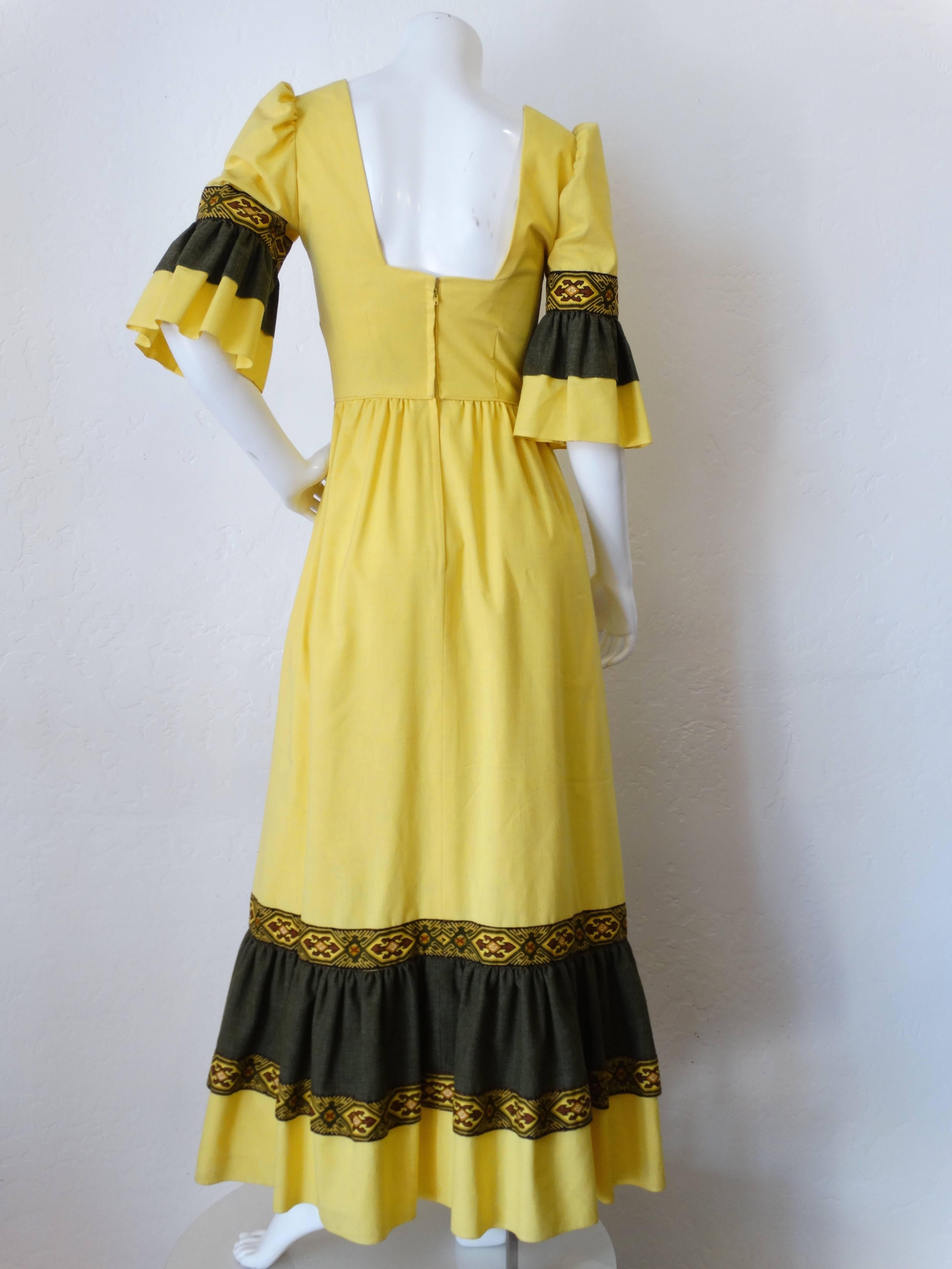 1970s Handmade Southwestern Prairie Maxi Dress In Excellent Condition In Scottsdale, AZ