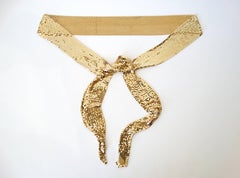 Whiting & Davis Gold Mesh Skinny Scarf