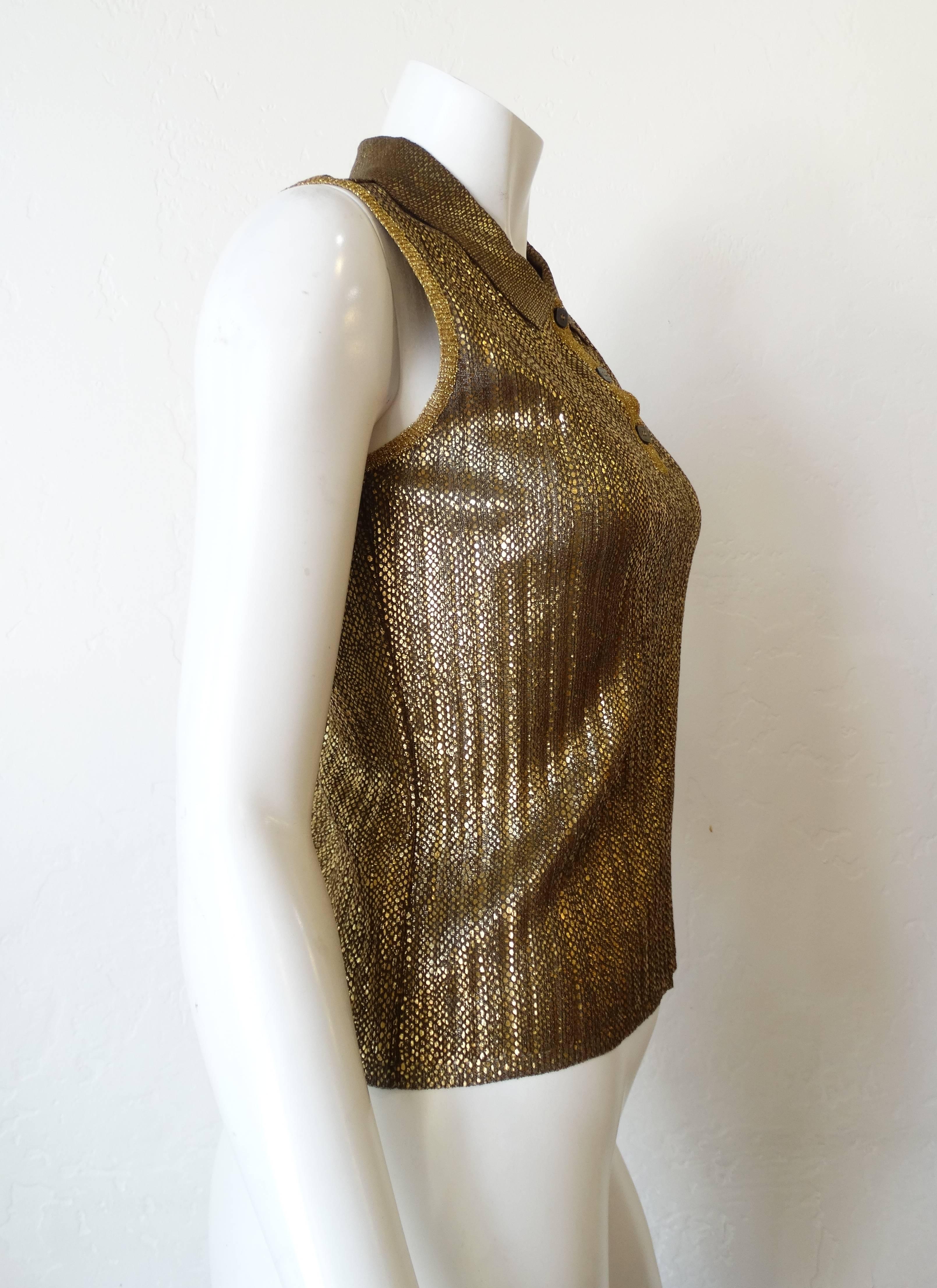 Chanel Gold Sleeveless Polo,  2001  In Excellent Condition In Scottsdale, AZ