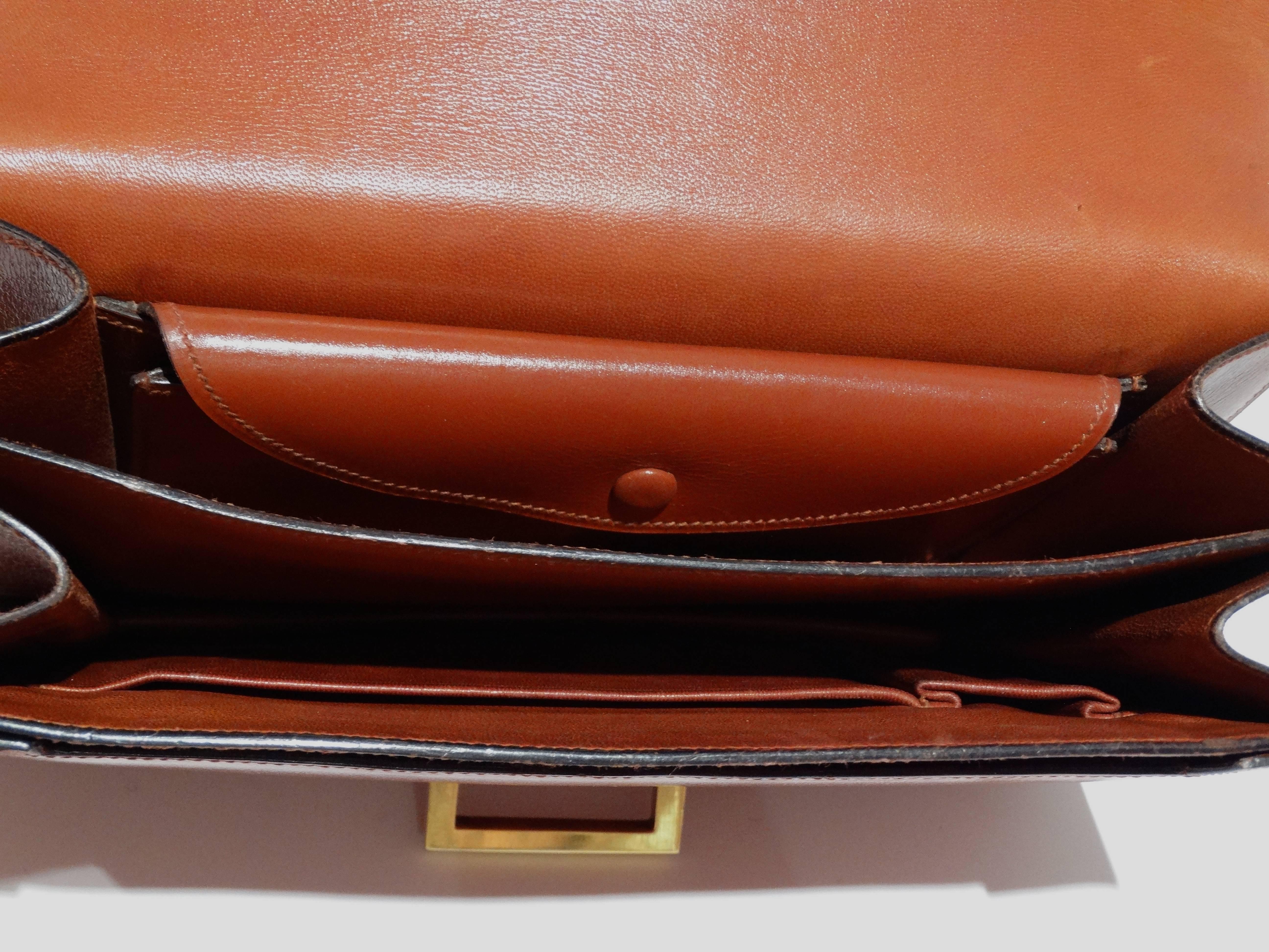 Hermes Leather Handbag Clutch, 1970s  For Sale 3