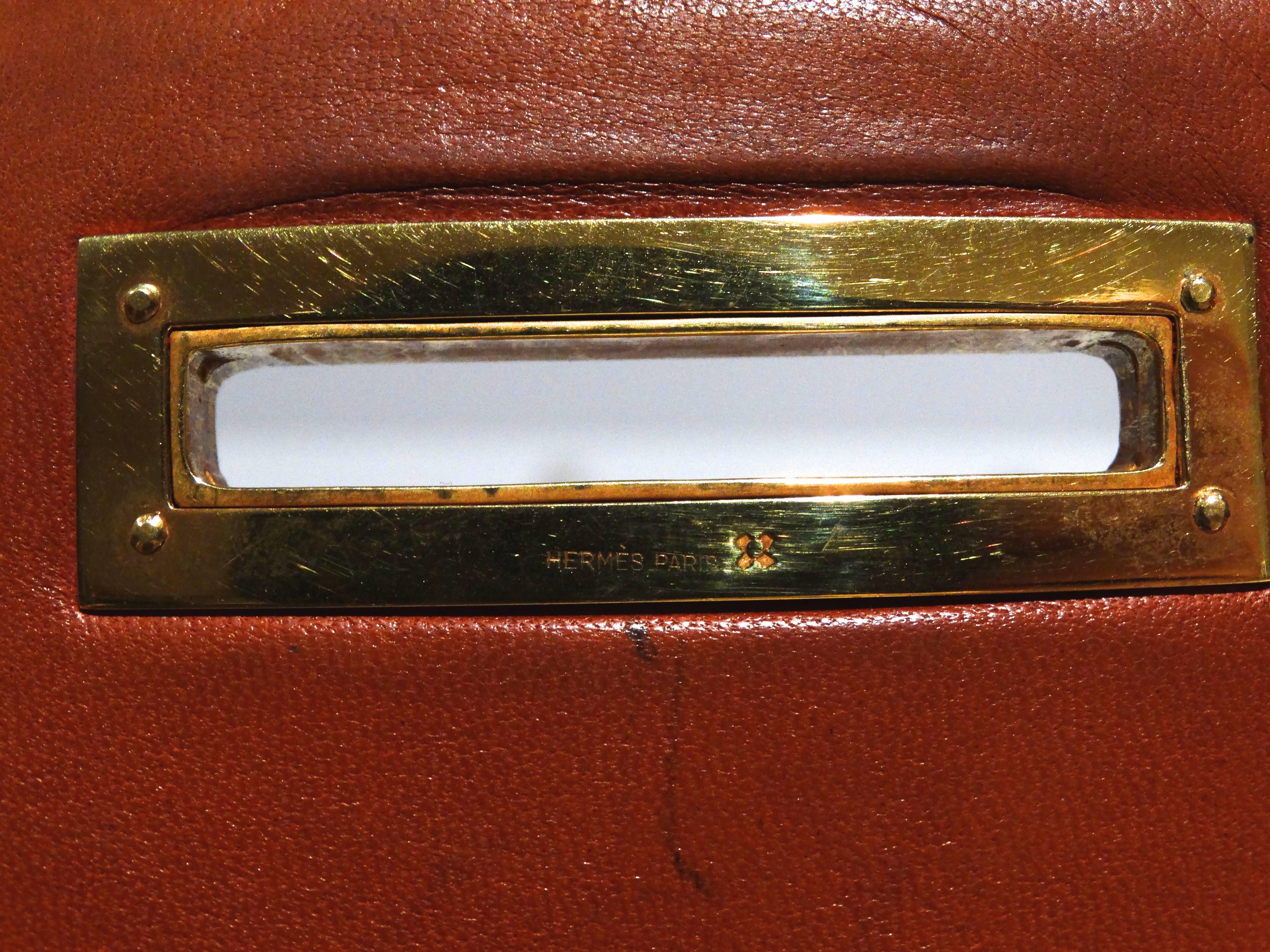 Hermes Leather Handbag Clutch, 1970s 4