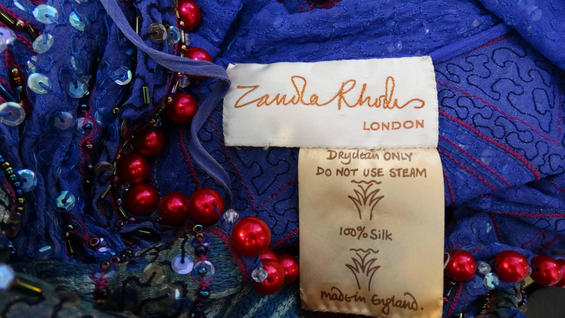Zandra Rhodes Sequin Embellished Caftan Dress, 1980s  14