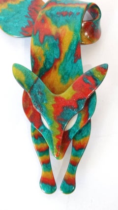 Spilla a forma di volpe multicolore Lea Stein, circa anni '70