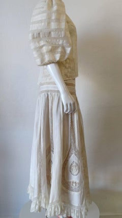 Yoly Munoz Lace Bishop Sleeve Blouse, 1980s