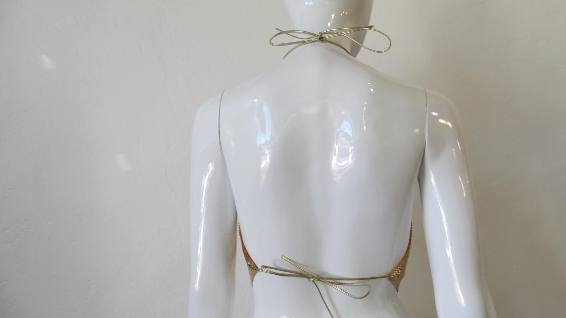 metal mesh halter top
