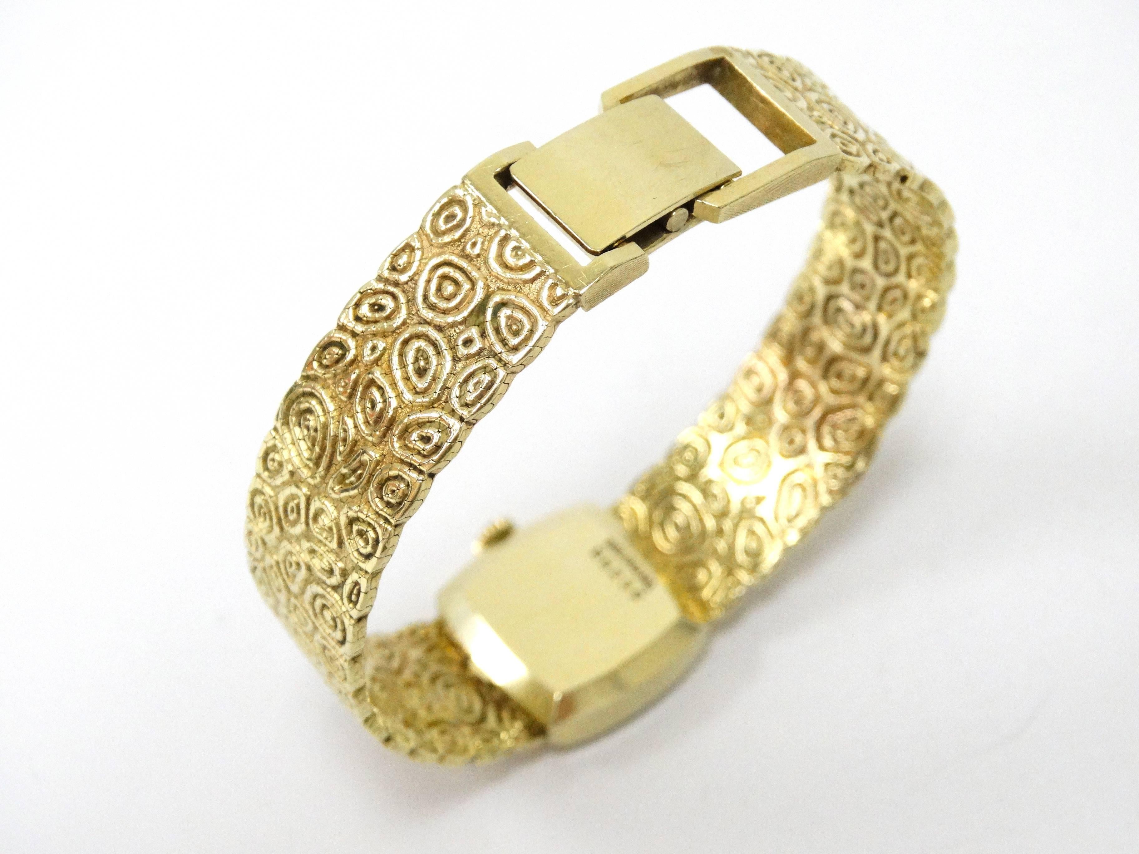 Women's 1972 Bulova Christian Dior 14k Gold Wristwatch 