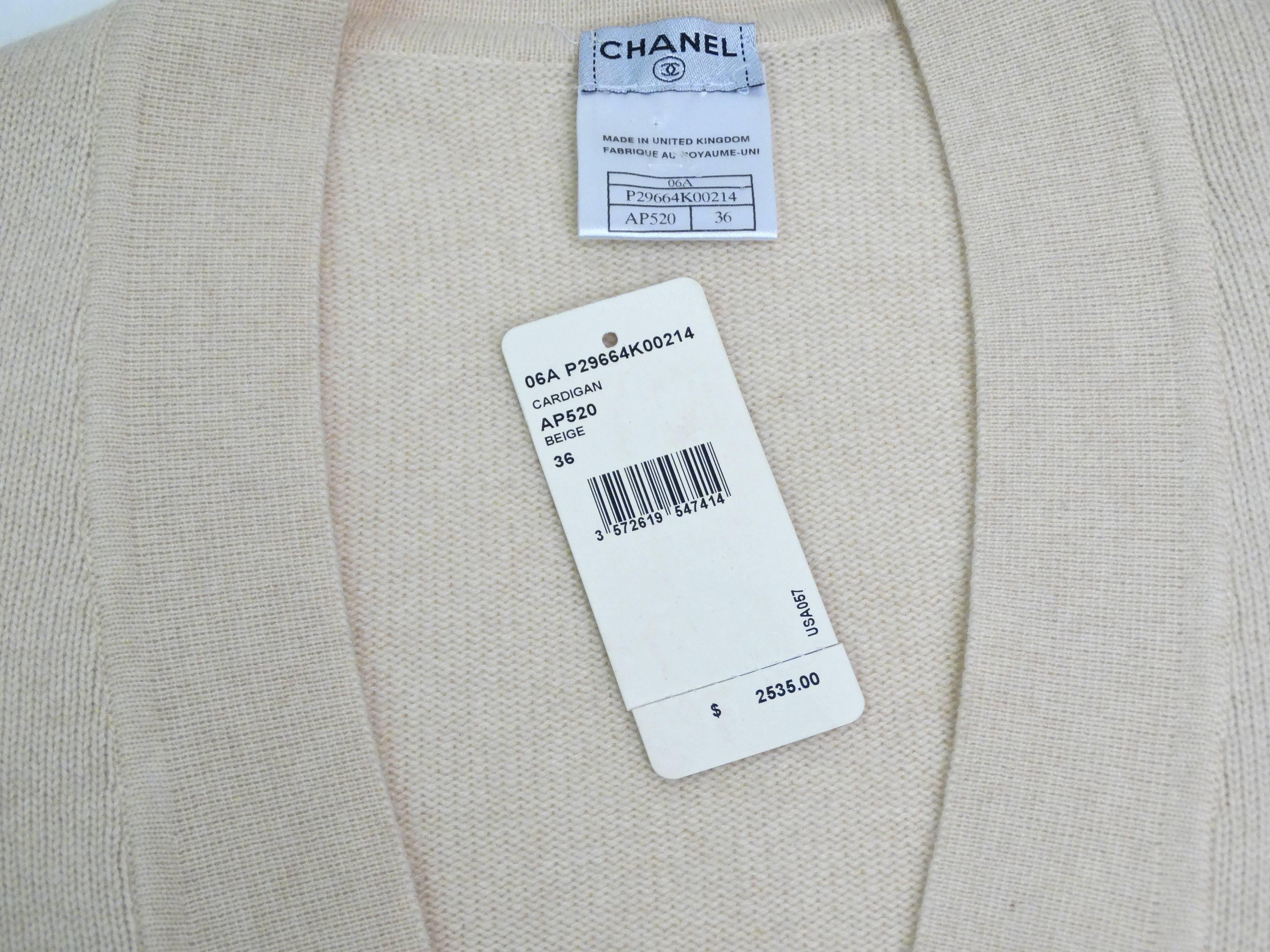 Chanel Cashmere Sweater with Jeweled Encrusted CC Logo 2