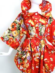 1990's Dolce & Gabbana Couture Floral Dress with Attached Belt