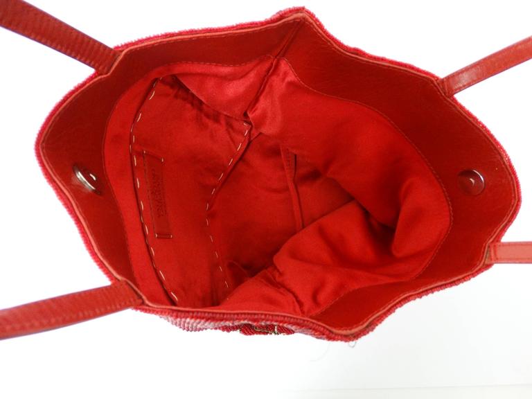 1999 Valentino Red Beaded Tote Bag at 1stDibs | goyak bag, valentino ...