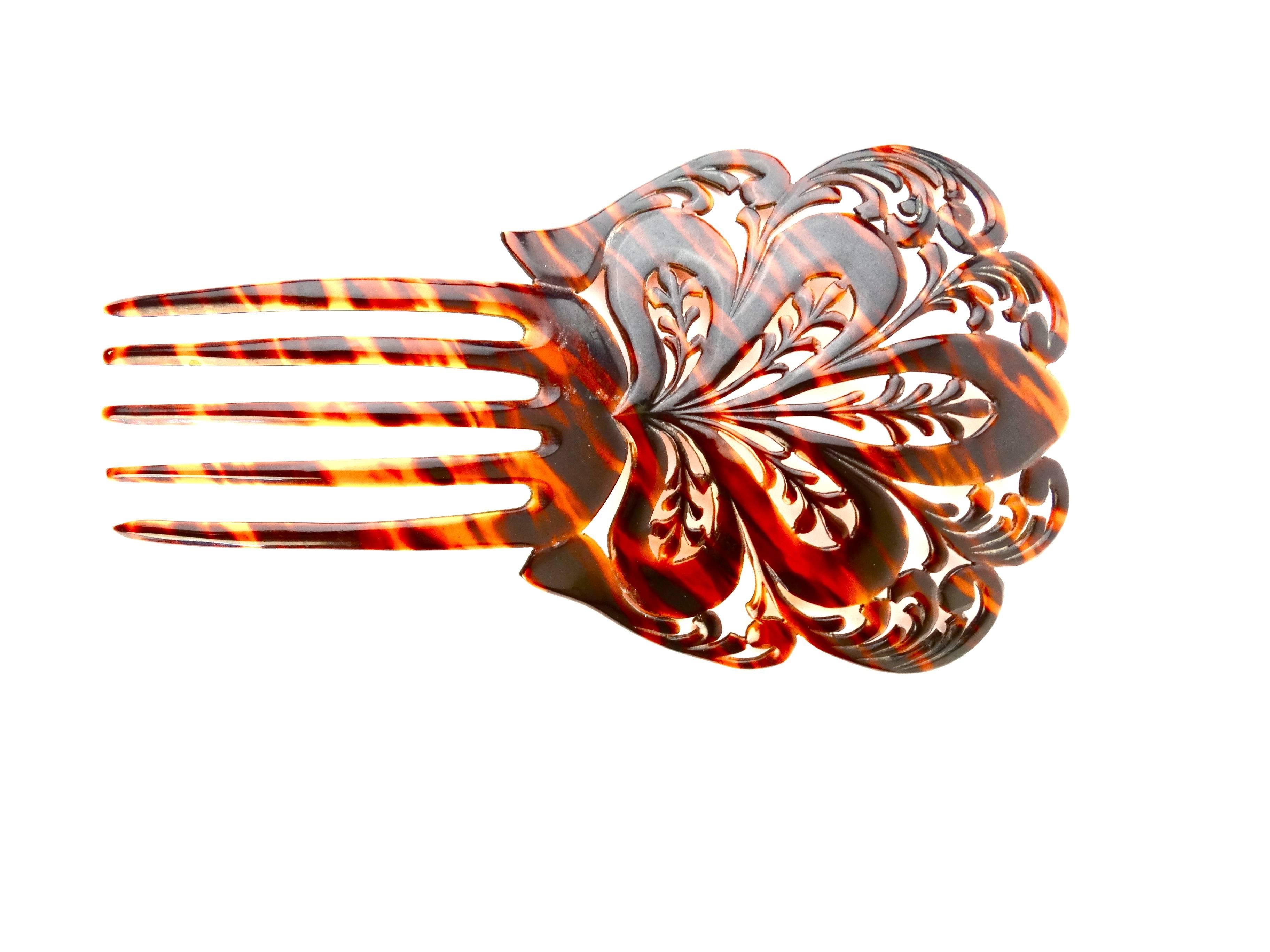 Women's 1920s Mantilla Tortoiseshell Hair Comb 