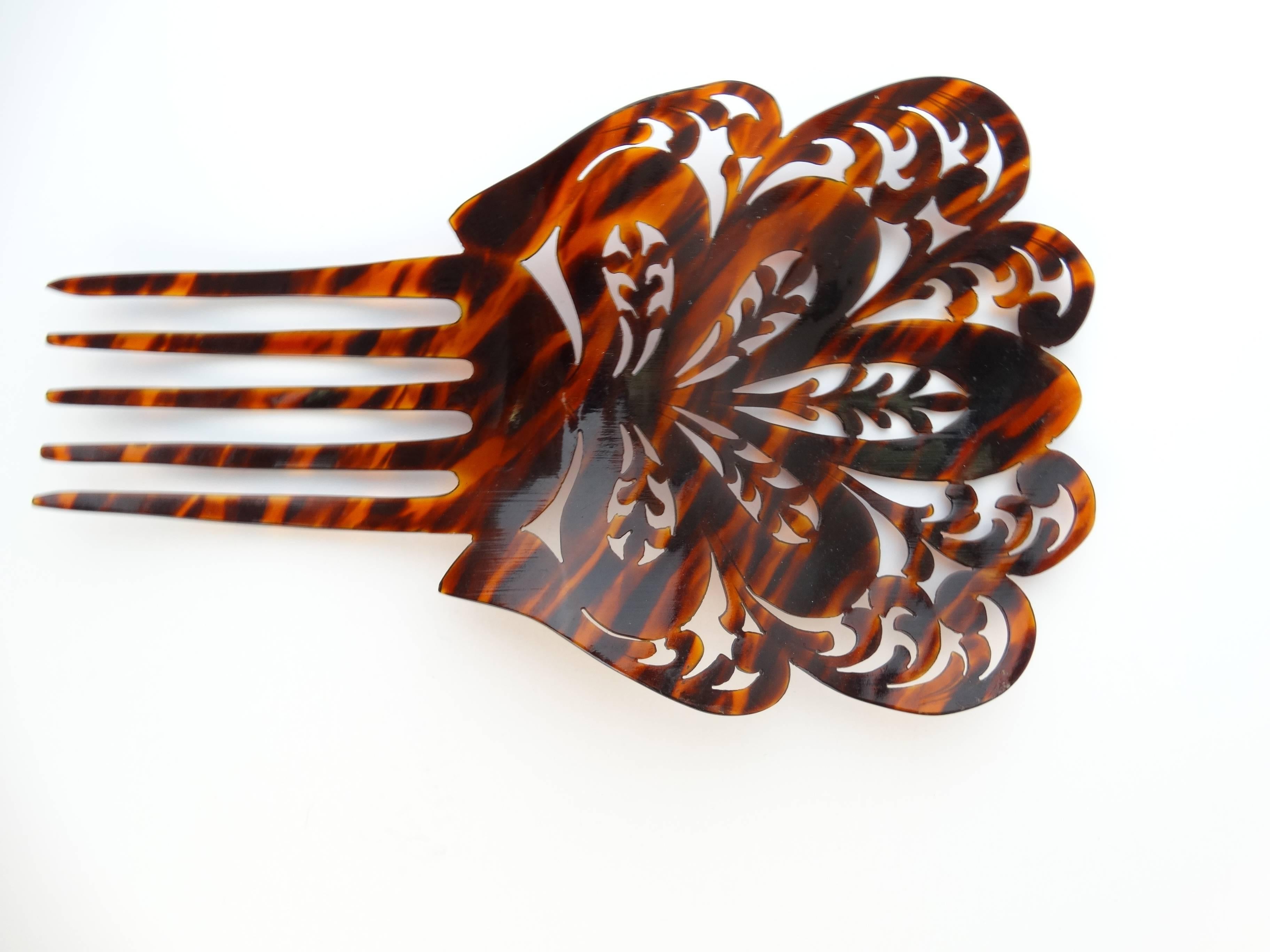 1920s Mantilla Tortoiseshell Hair Comb  In Excellent Condition In Scottsdale, AZ