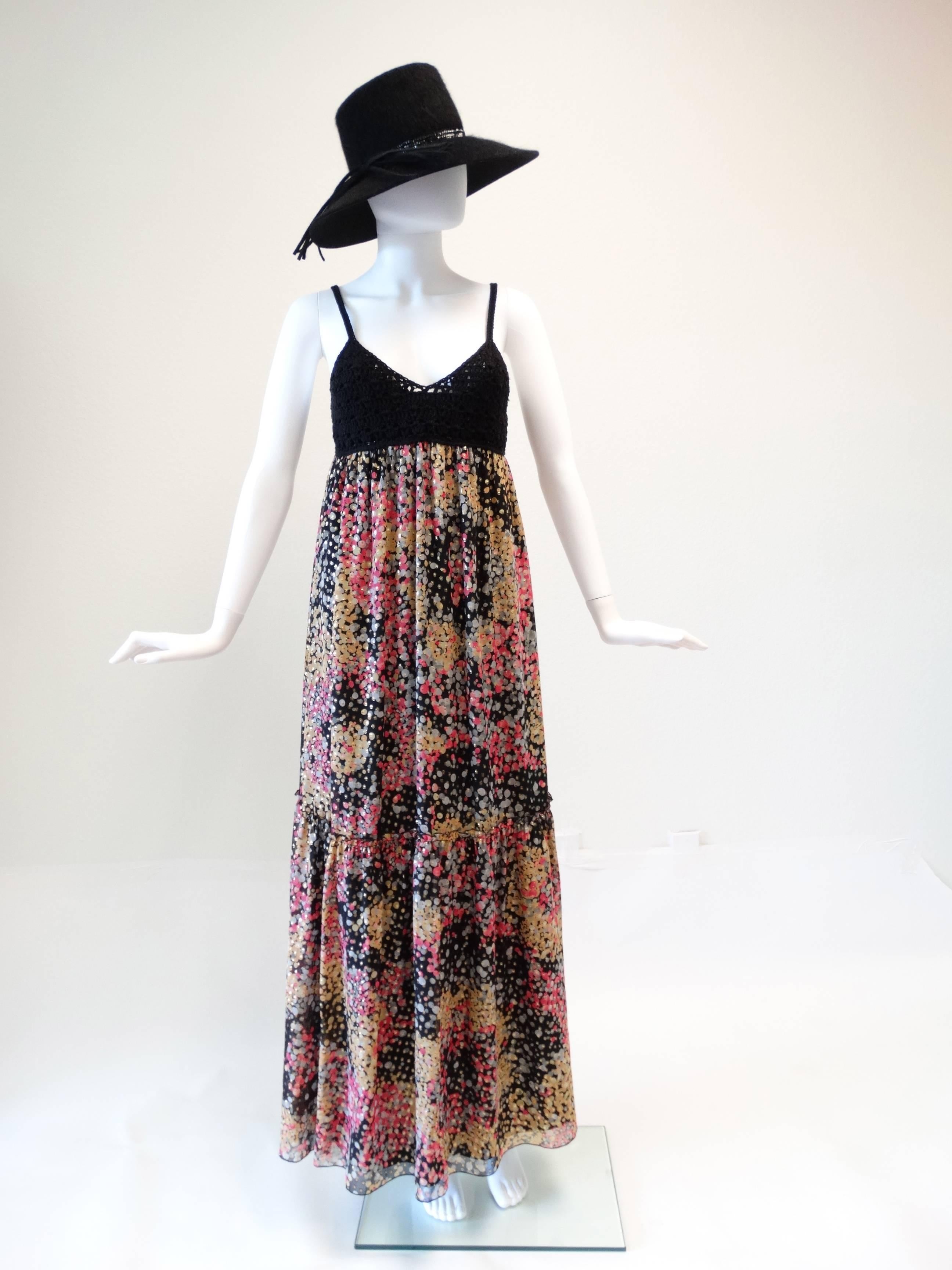 1990s M Missoni Crochet Lame' Maxi Dress 4