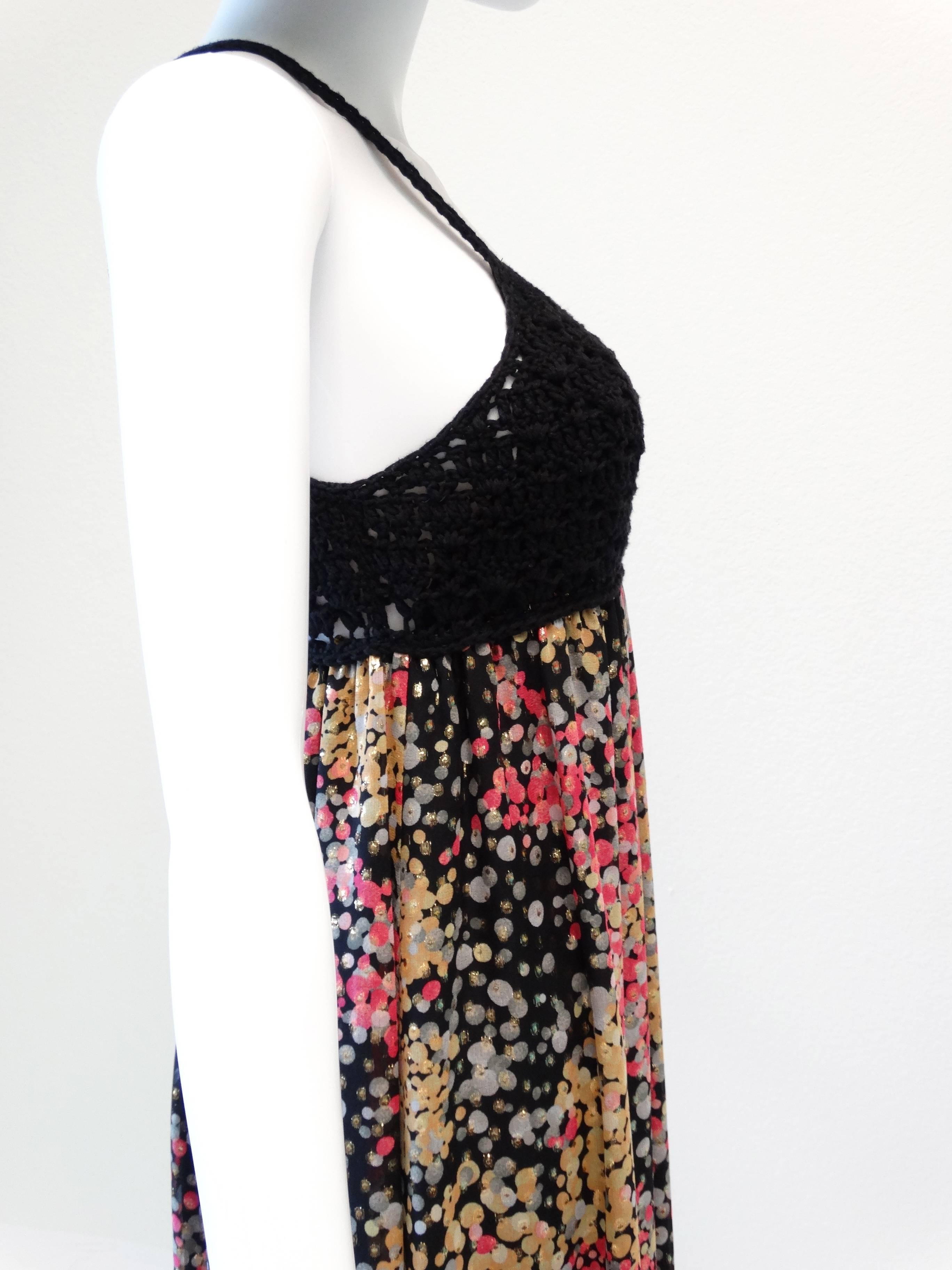 1990s M Missoni Crochet Lame' Maxi Dress 3