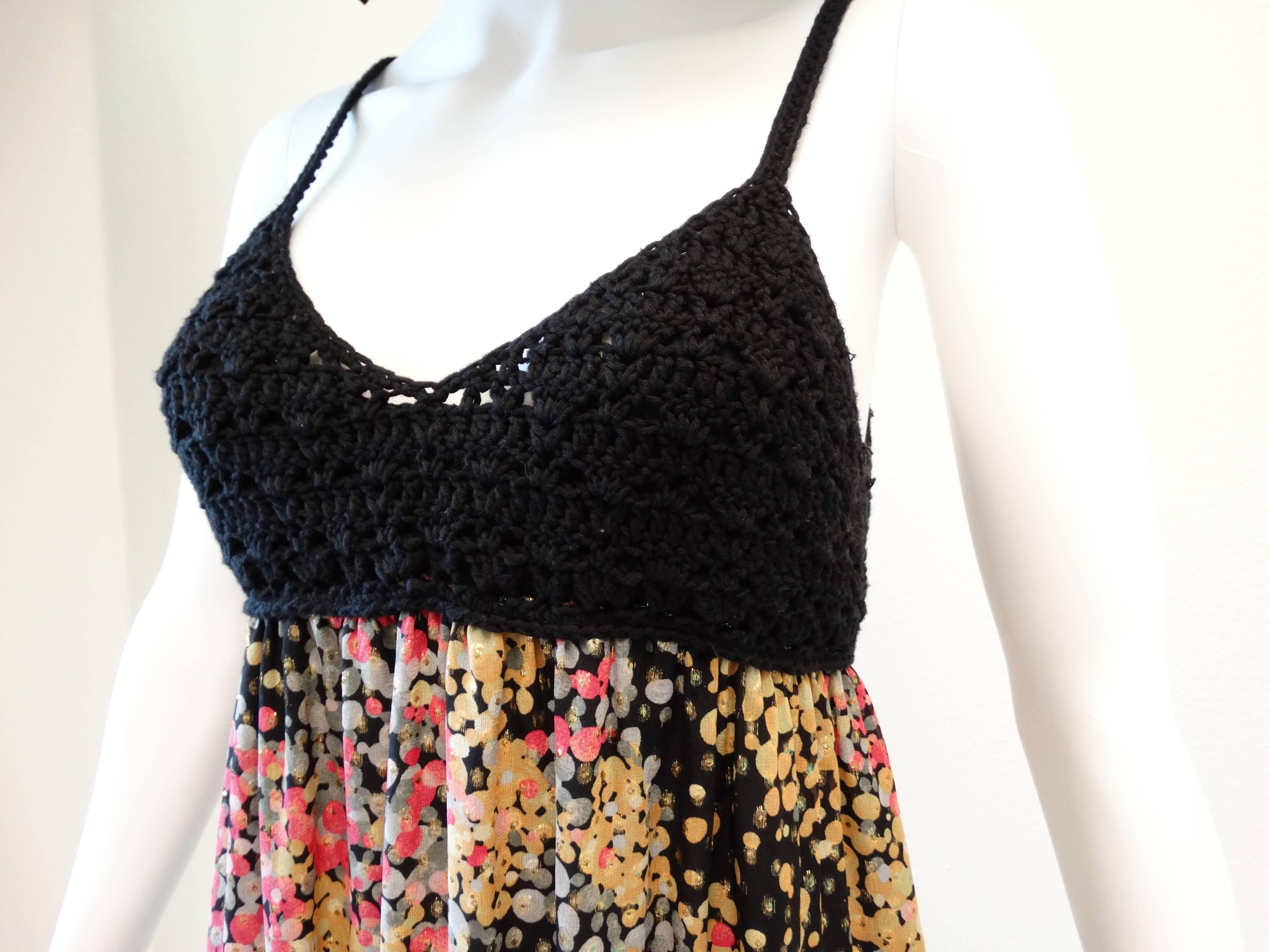 1990s M Missoni Crochet Lame' Maxi Dress 2