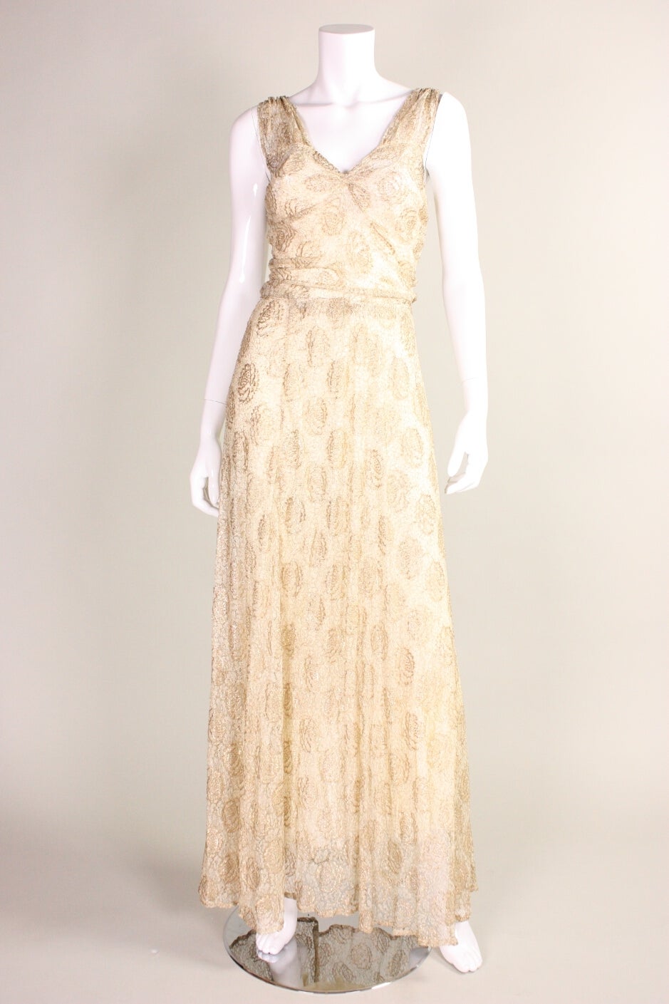 ivory and gold gown