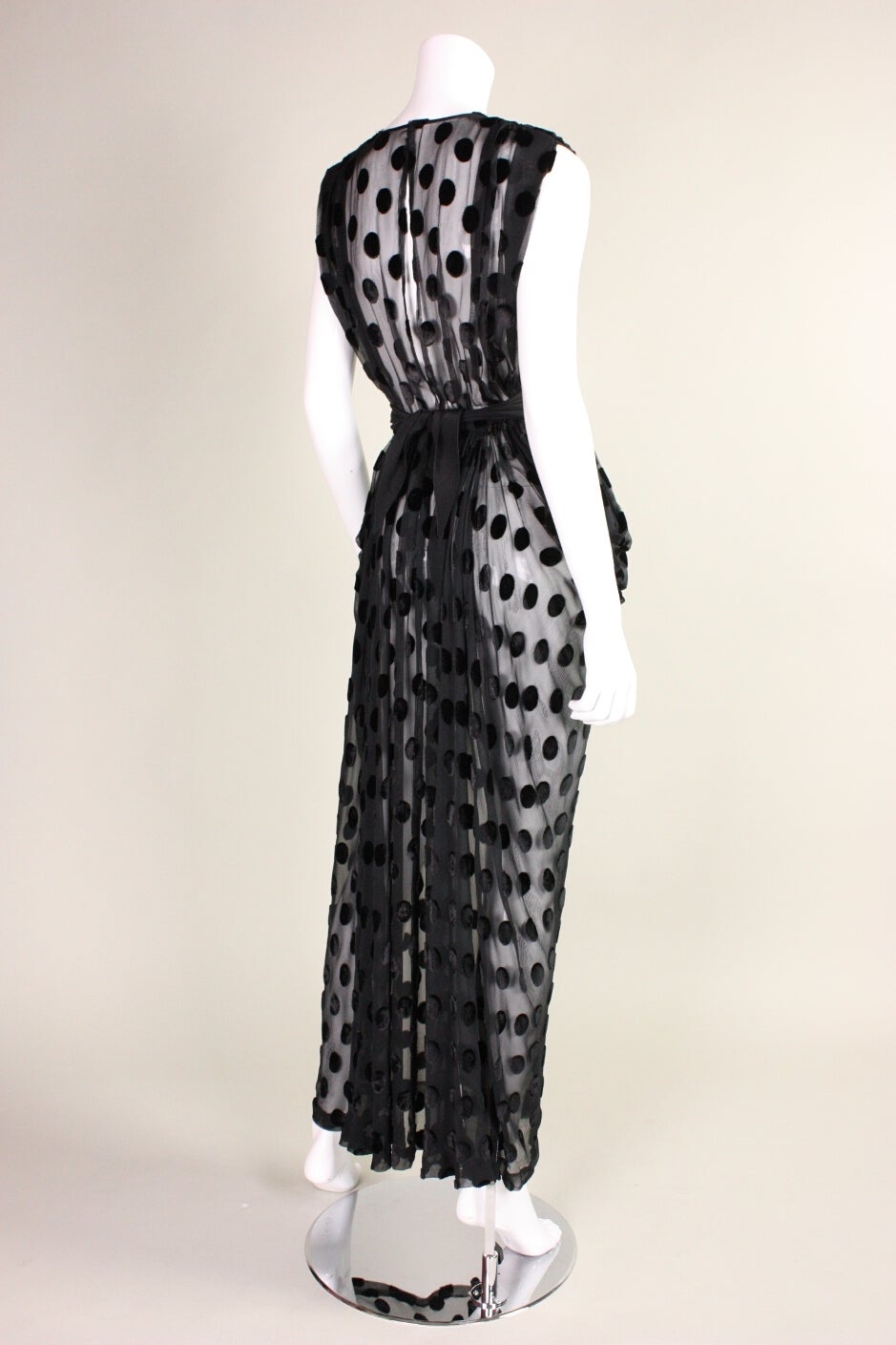 Givenchy Dotted Chiffon Gown with Draped Hip Detail 1