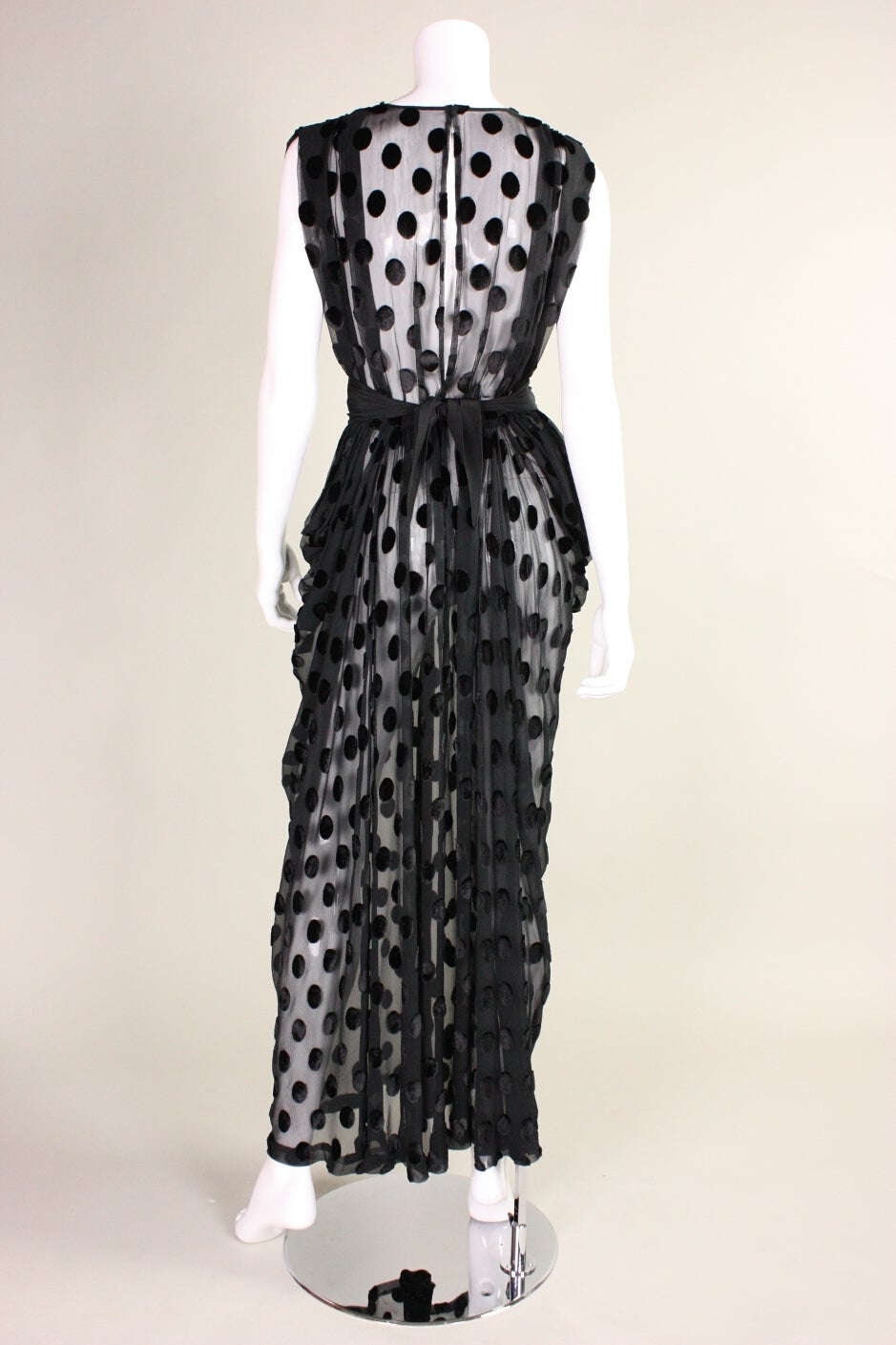 Givenchy Dotted Chiffon Gown with Draped Hip Detail 2