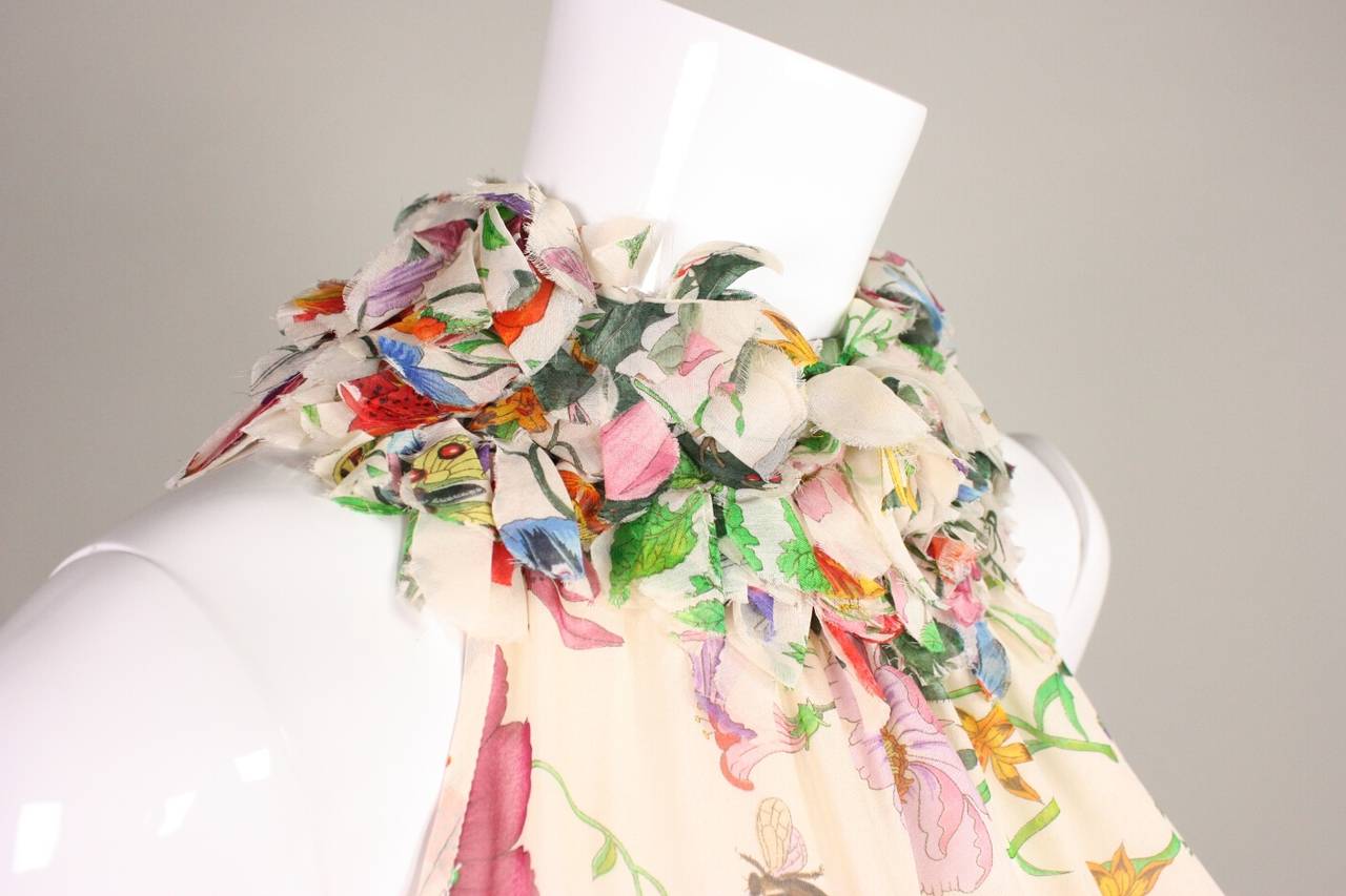 Gucci Vittoria Accornero Flora Dress with Ruffled Collar 1
