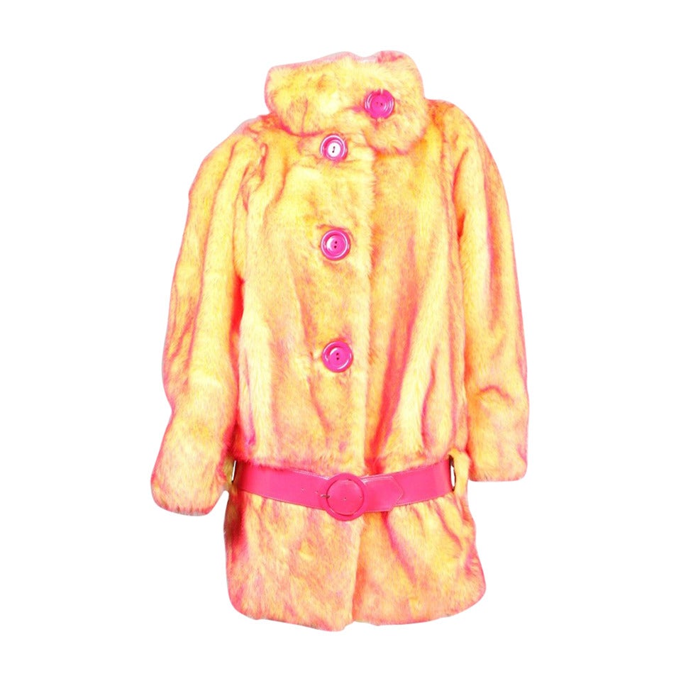 1990
s Thierry Mugler Faux Fur Coat