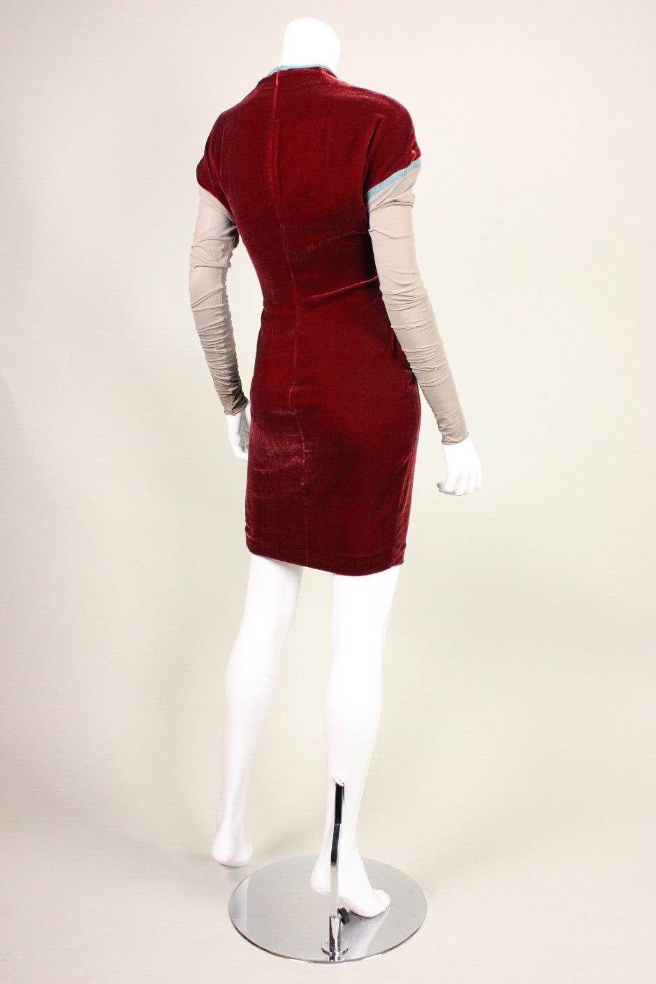 Women's Jean Paul Gaultier Velvet Dress with Plunging Neckline For Sale