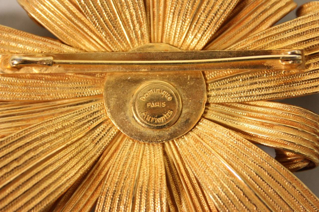 Dominique Aurientis Gold-Toned Circular Brooch 1