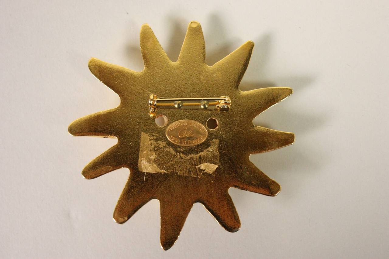 Christian Lacroix Sunburst Brooch In Excellent Condition In Los Angeles, CA