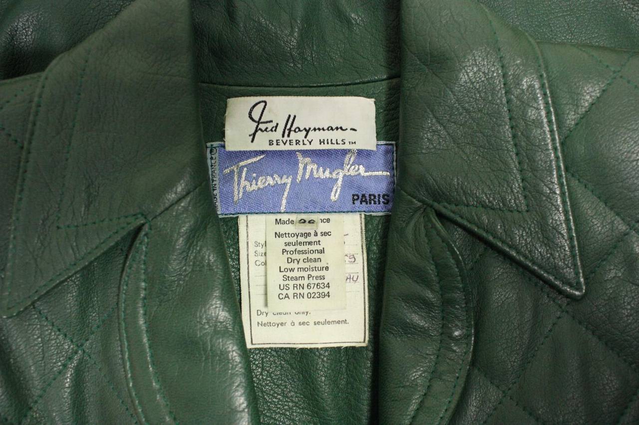 Thierry Mugler Green Leather Mini Dress 3