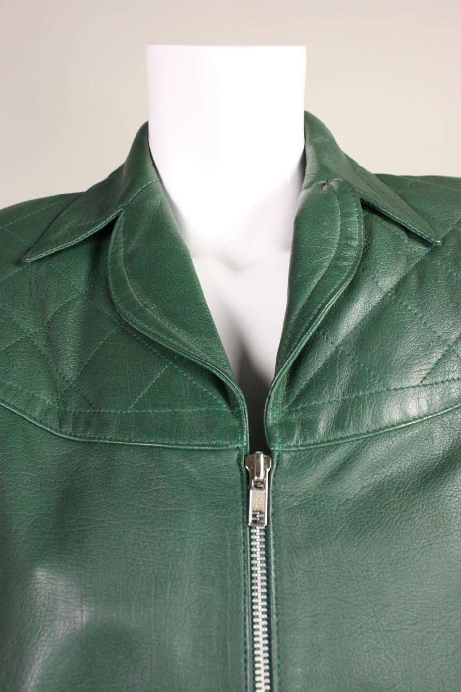 Thierry Mugler Green Leather Mini Dress 2