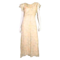 1930's Floral Printed Chiffon Dress