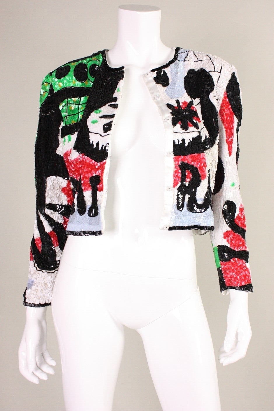 1990's Jeanette for St. Martin sequined Miro Jacket 1