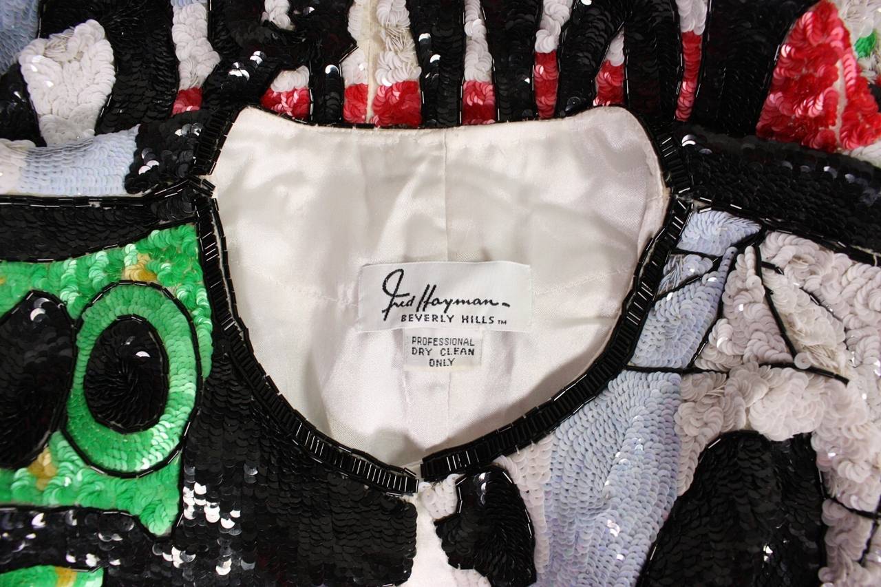 1990's Jeanette for St. Martin sequined Miro Jacket 4