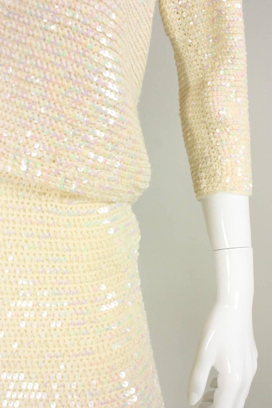 1960's Anna Giovannozzi Sequined Knit Ensemble For Sale 2