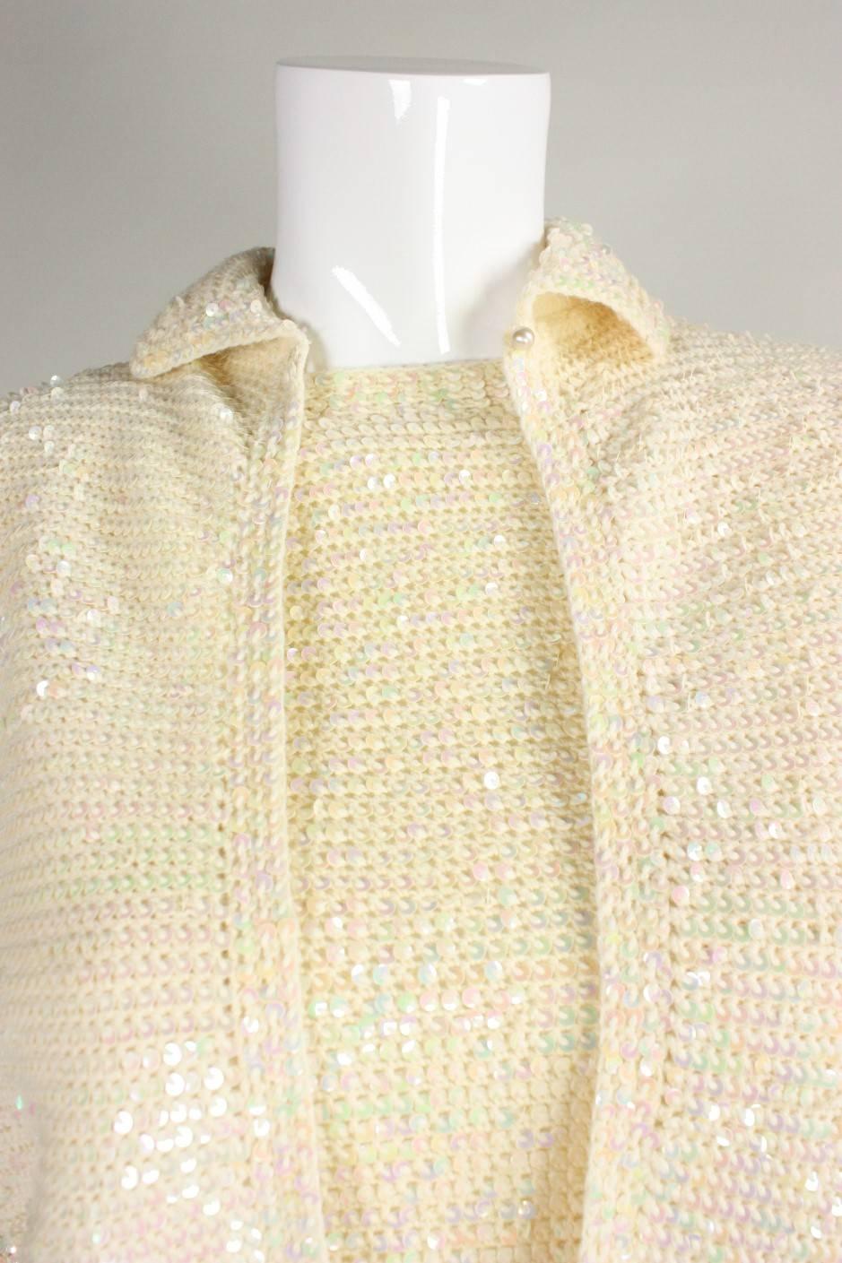 1960's Anna Giovannozzi Sequined Knit Ensemble For Sale 1