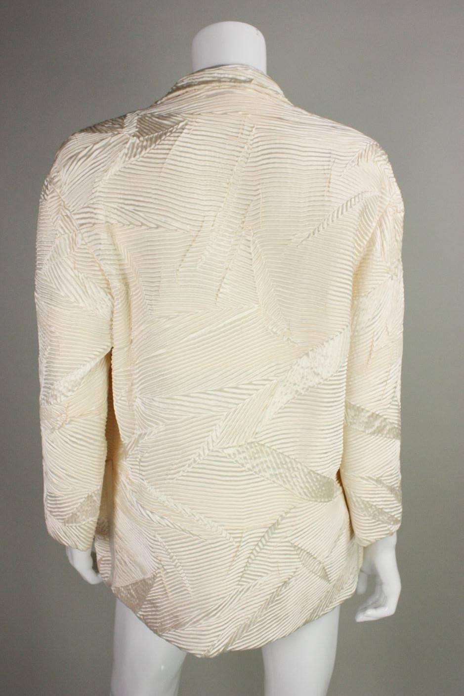 1980's Galanos Textured Silk Jacket In Excellent Condition In Los Angeles, CA