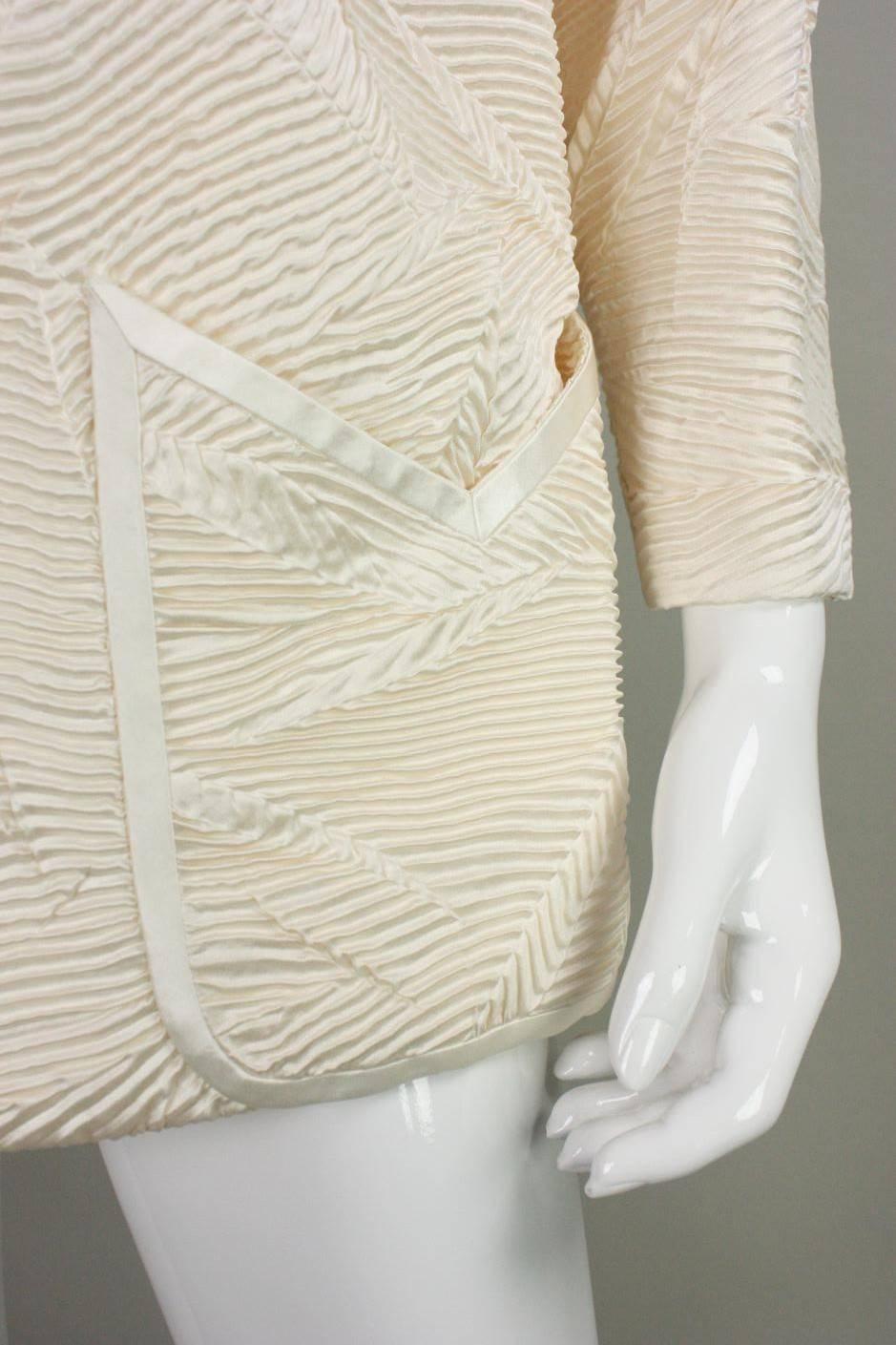 1980's Galanos Textured Silk Jacket 1