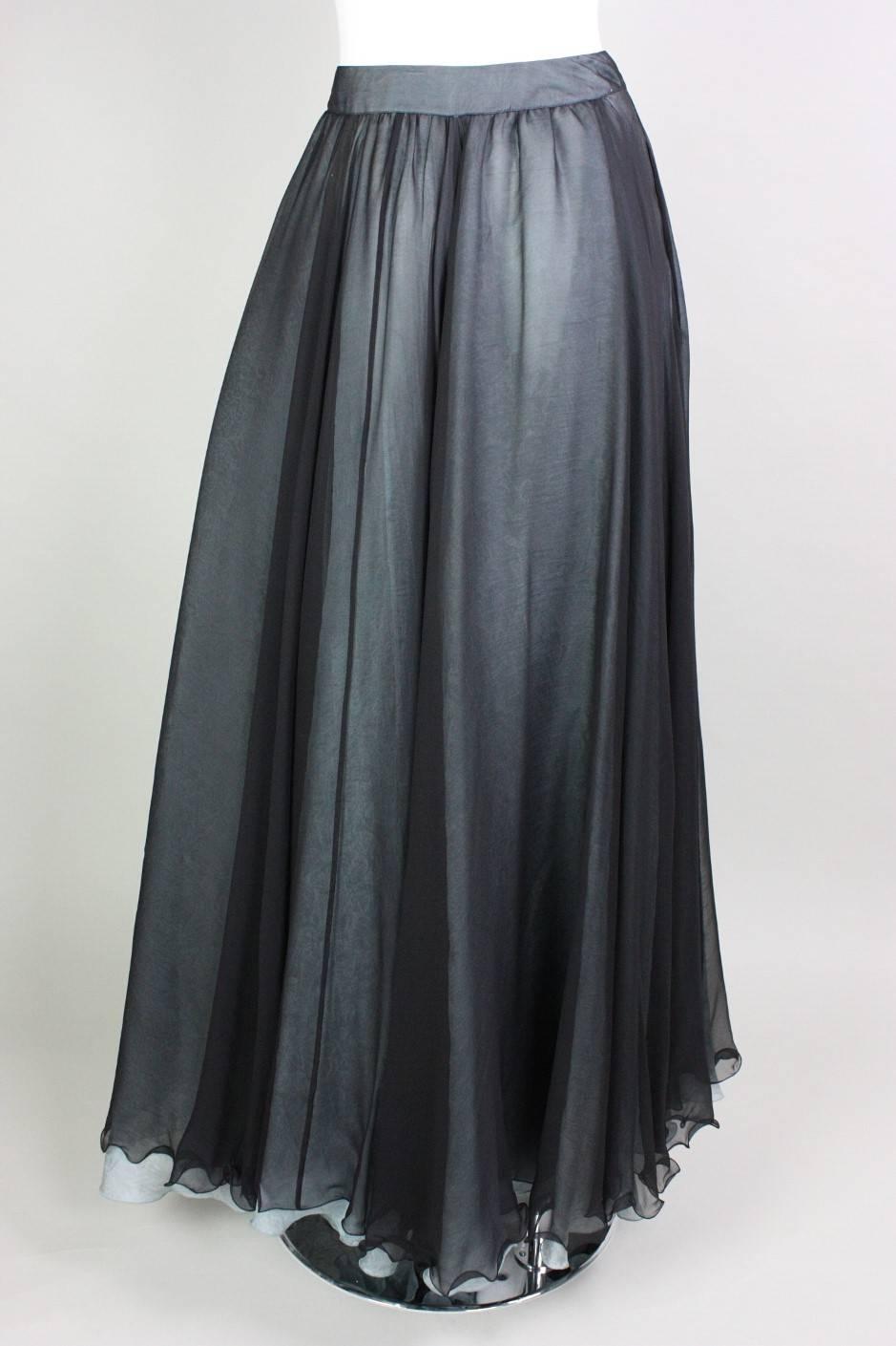 Women's Giorgio Armani Double-Layered Silk Full Skirt