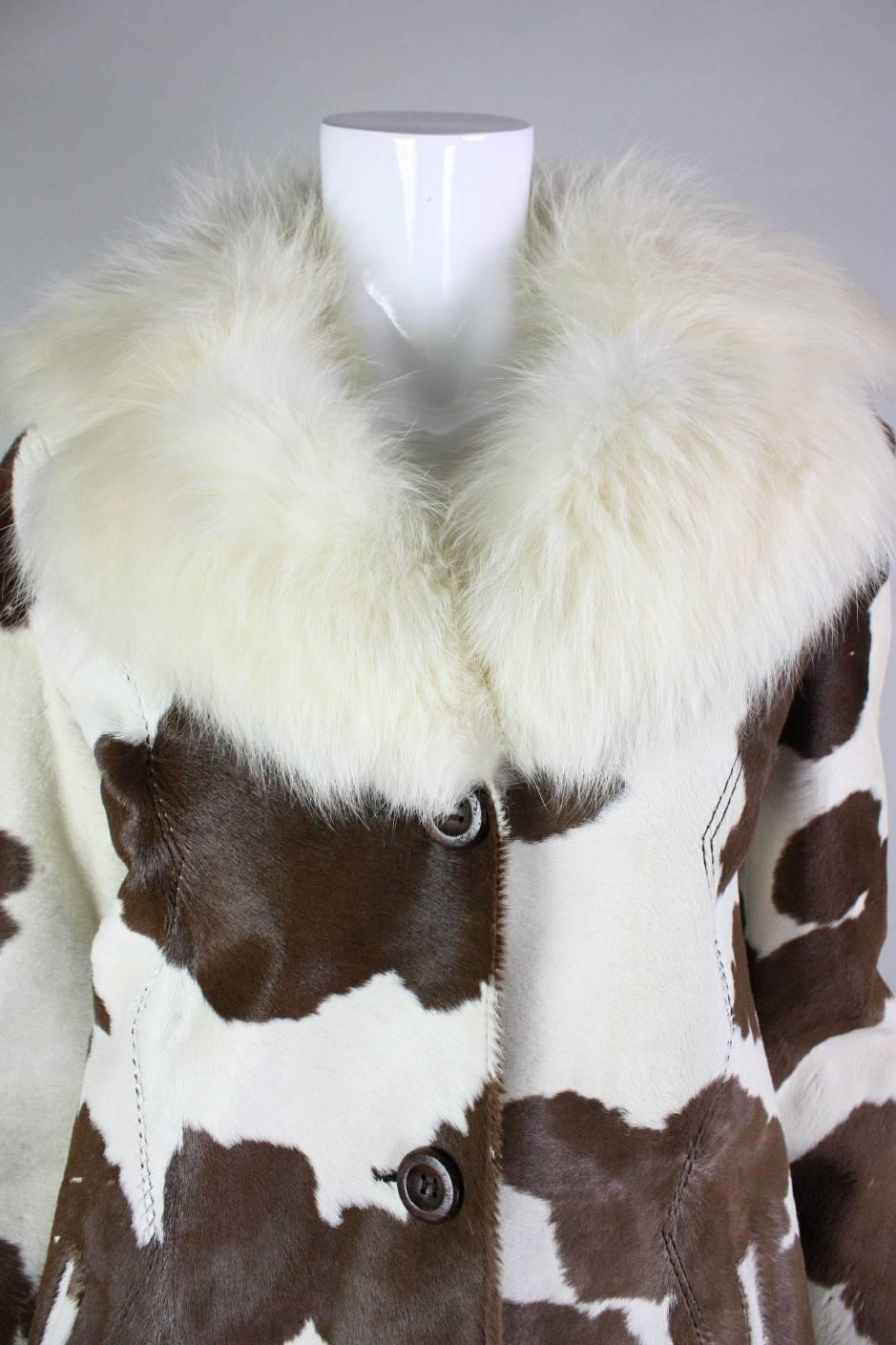Women's 1970's Revillon Calfskin Jacket with Fur Collar For Sale