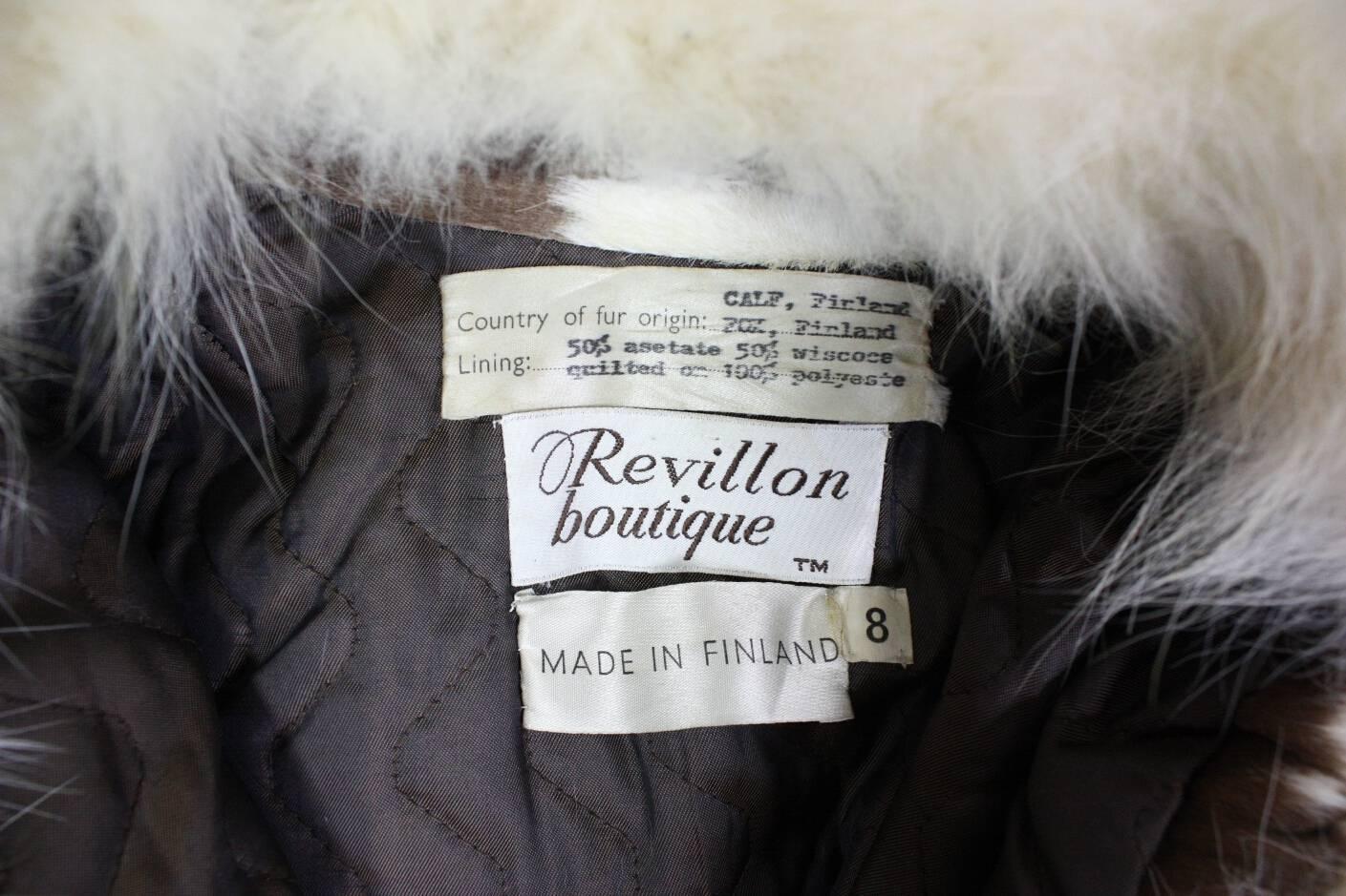 1970's Revillon Calfskin Jacket with Fur Collar For Sale 2