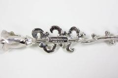 Gianni Versace Silver-Toned Rhinestone Brooch
