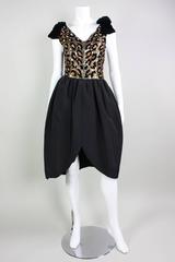 1980's Christian Dior Leopard Printed Sequined Cocktail Dress