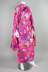 1970's La Mendola Gown & Cape with Bold Print