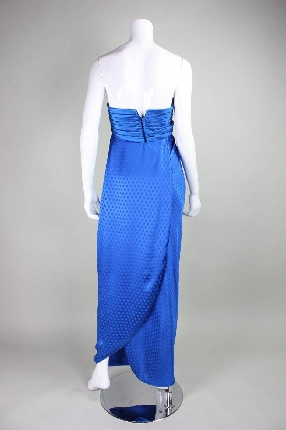 1980's Emanuel Ungaro Royal Blue Silk Gown For Sale 1